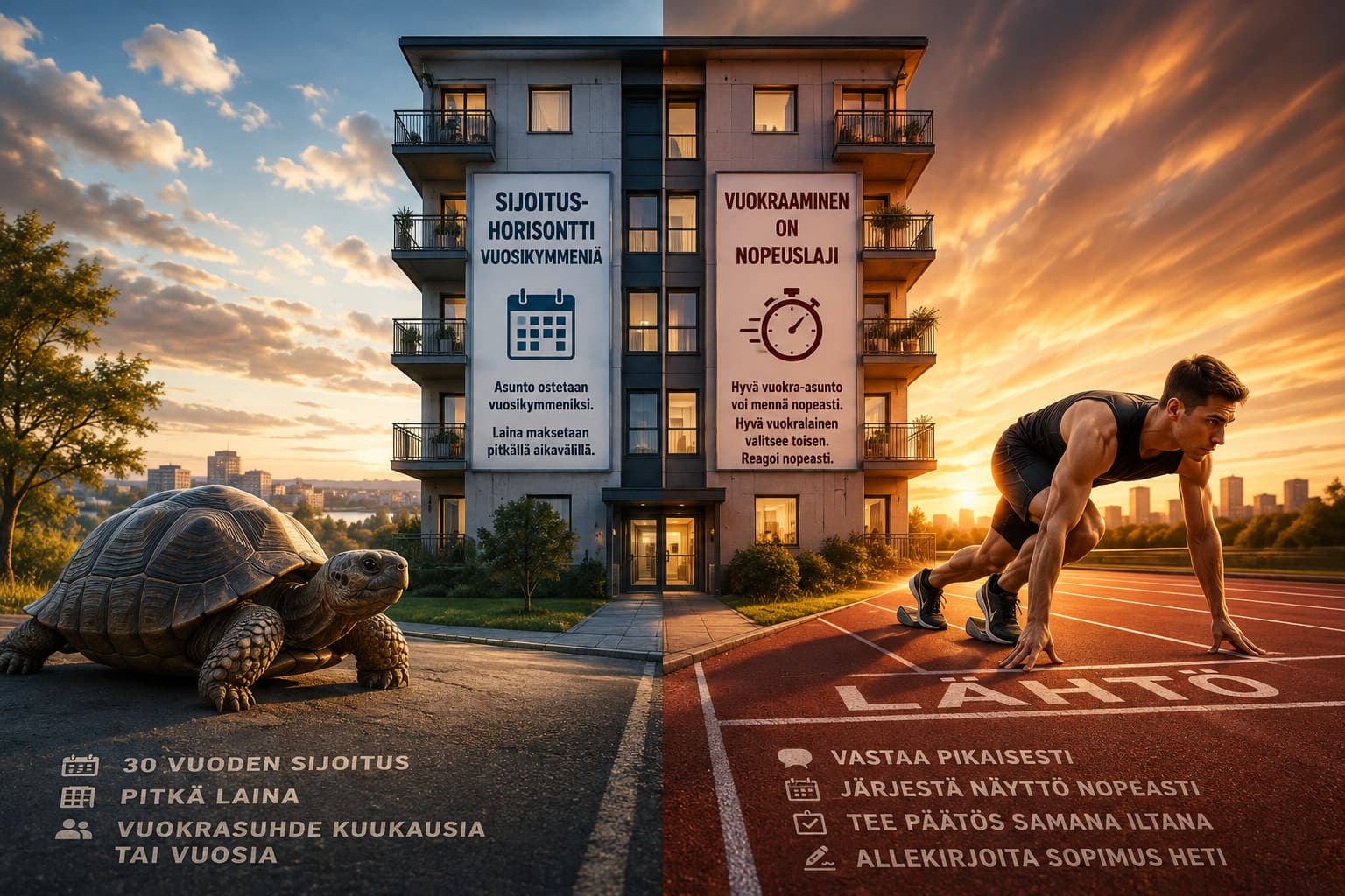 Cover Image for Vuokraaminen on nopeuslaji, vaikka sijoitushorisontti on vuosikymmeniä